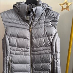 Michael Kors Silver Quilted Puffer Vest